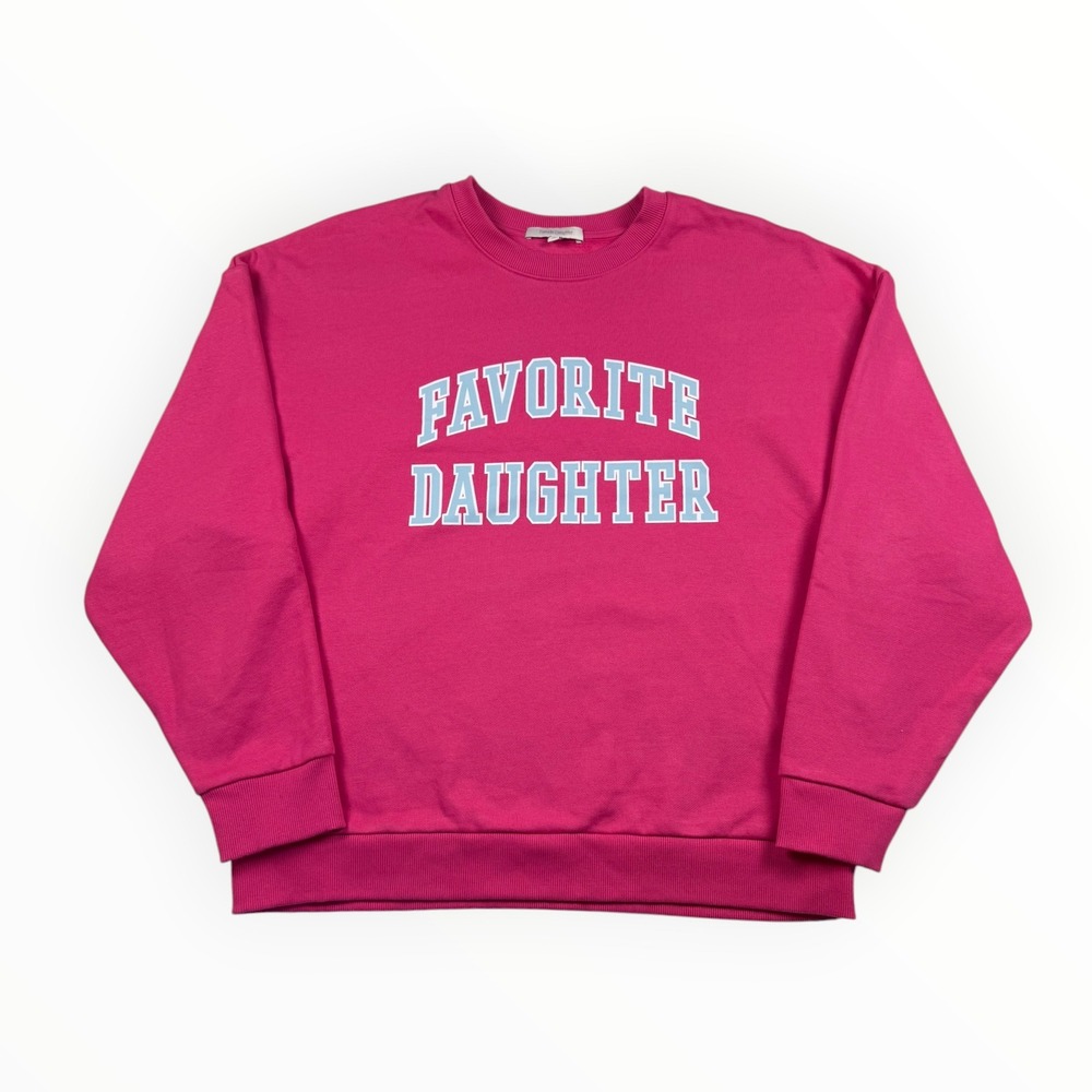 Favorite Daughter Sweatshirt Womens Large Pink Excellent Varsity Pullover